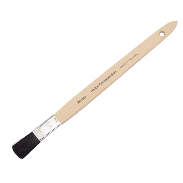 Plattpinsel "gerade" Breite 10mm reine Chinaborsten roher Holzstiel