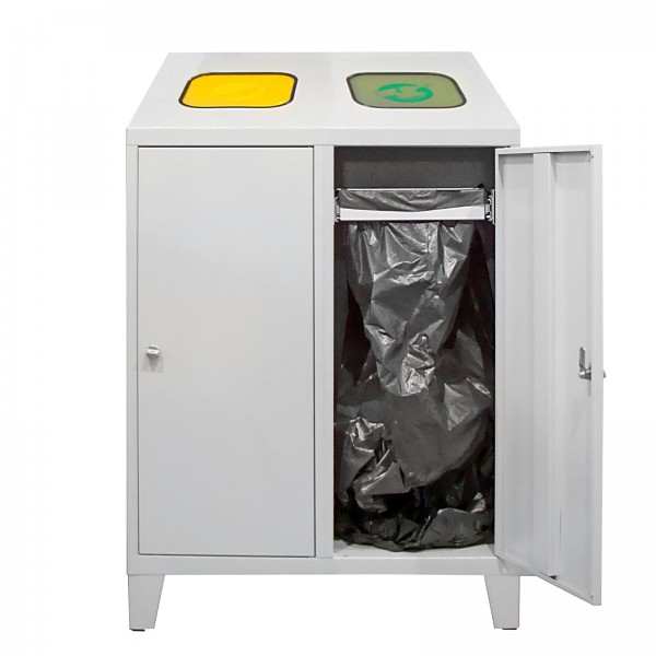 Recycling-Abfallsammler mit 2 Beutelhalterungen